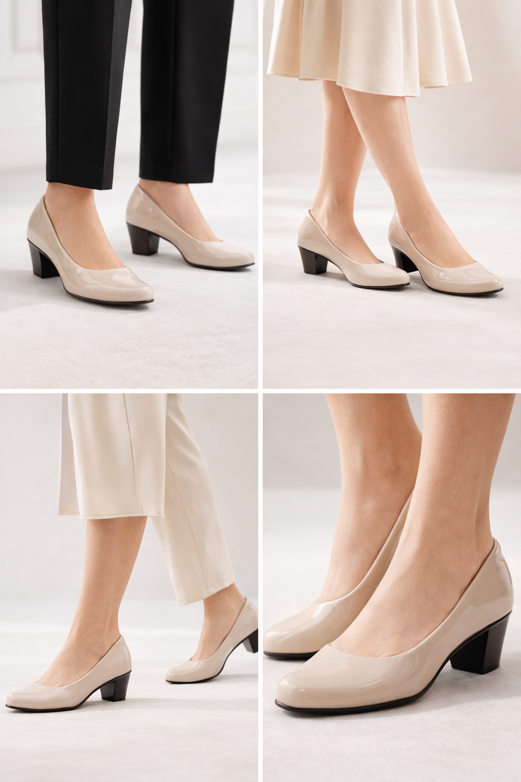 LaVida Nude Block Heel Office Pumps