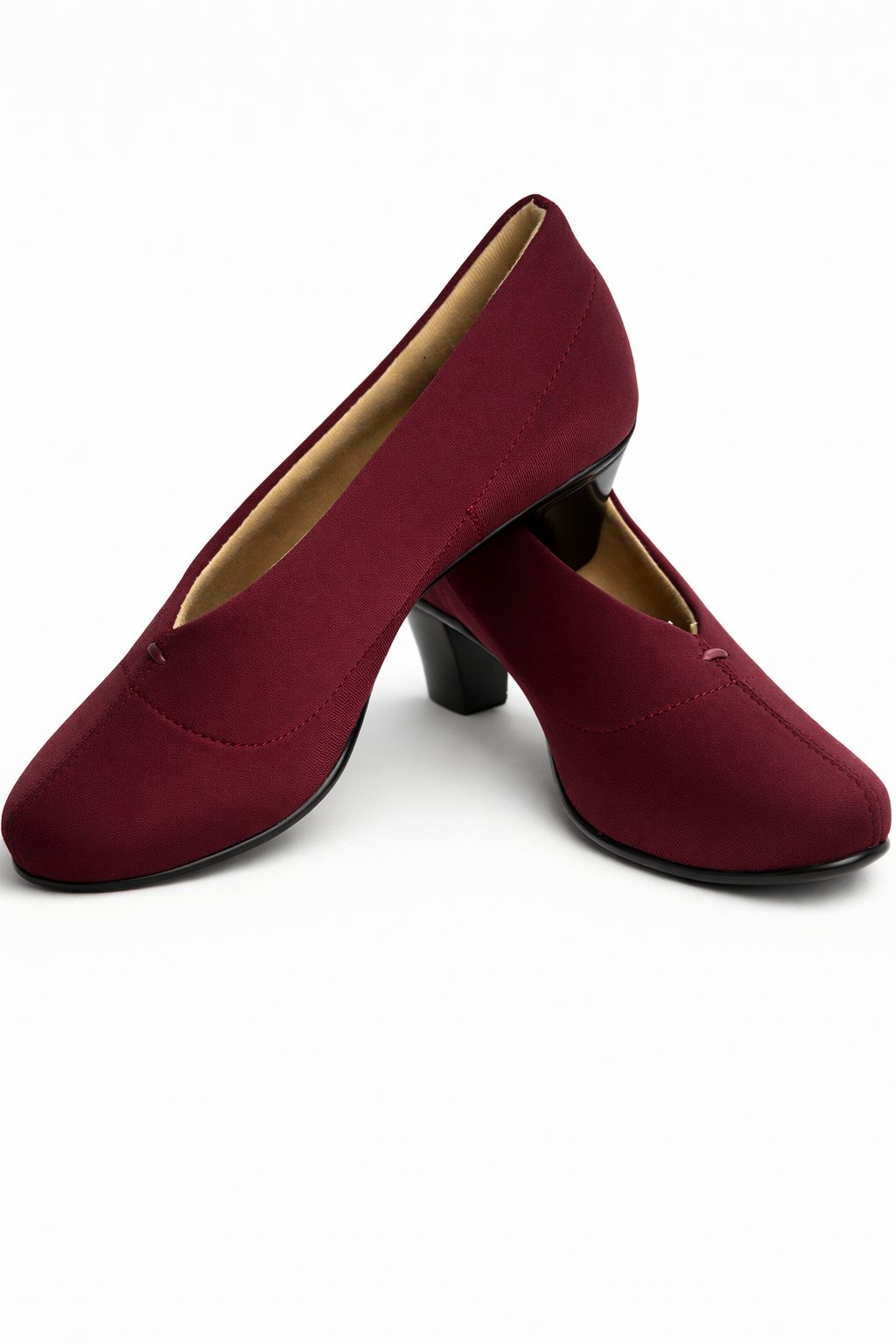 LaVida women’s cherry red block heel pumps with 2 inch heel – stylish formal office shoes for work and daily wear