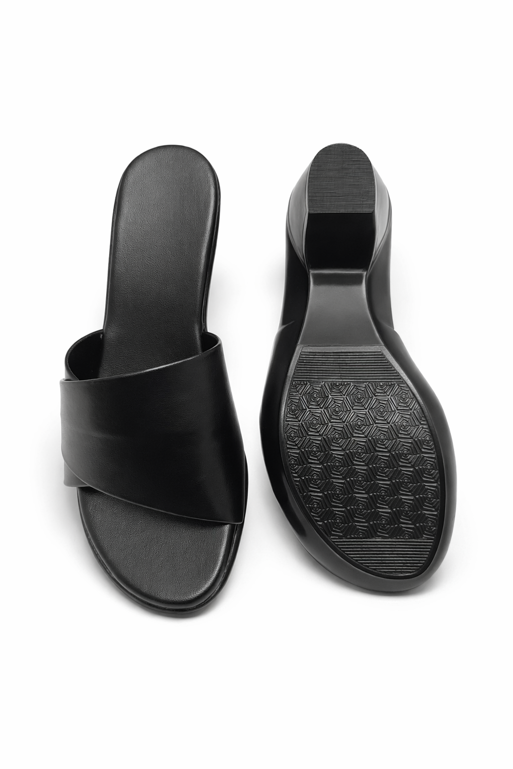 Elegant women’s black block heels sandal designed for all-day office comfort