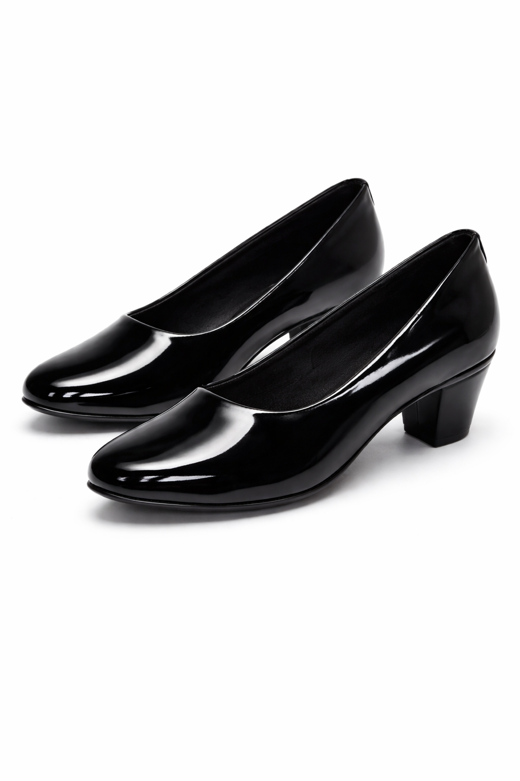 LaVida Black Block Heel Office Pumps