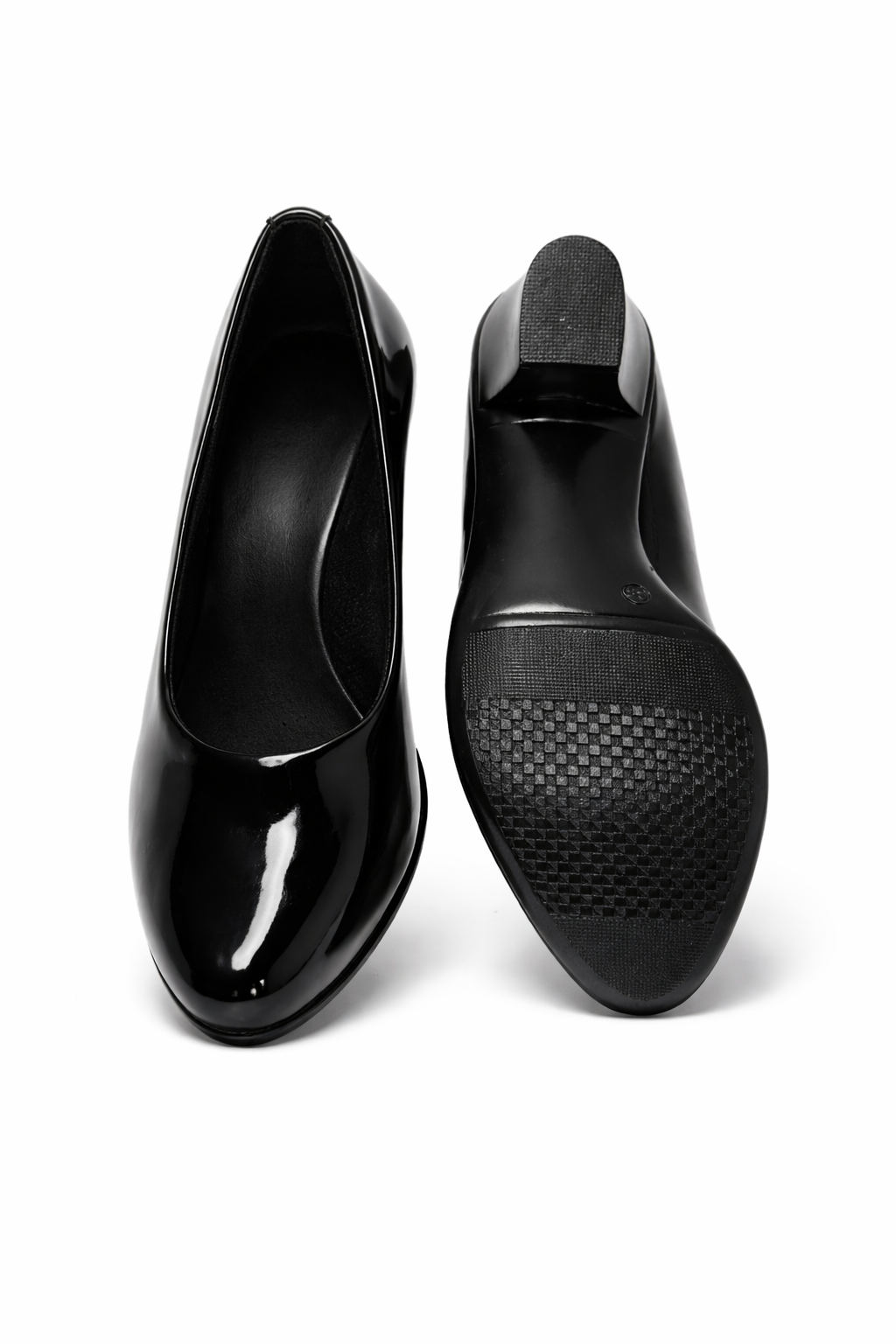 LaVida Black Block Heel Office Pumps