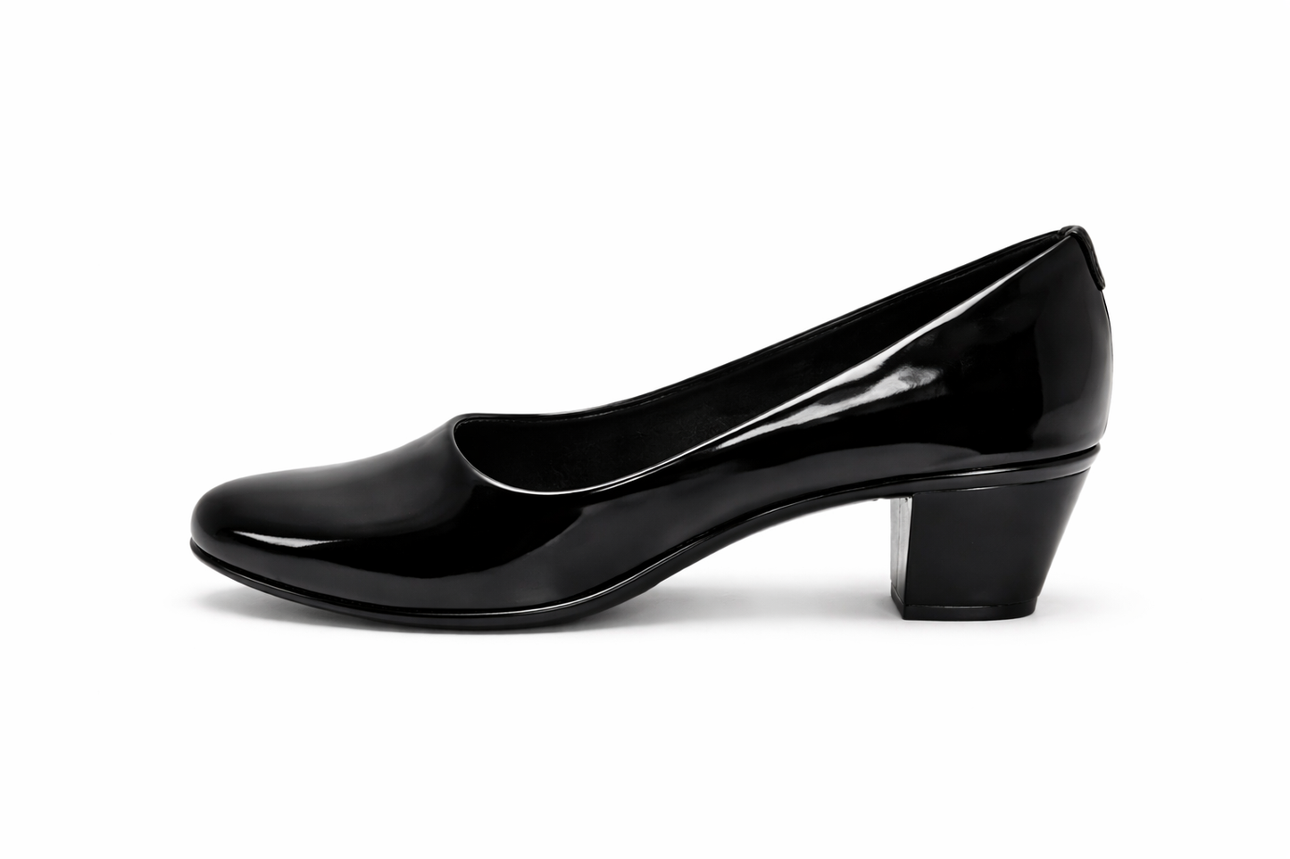 LaVida Black Block Heel Office Pumps