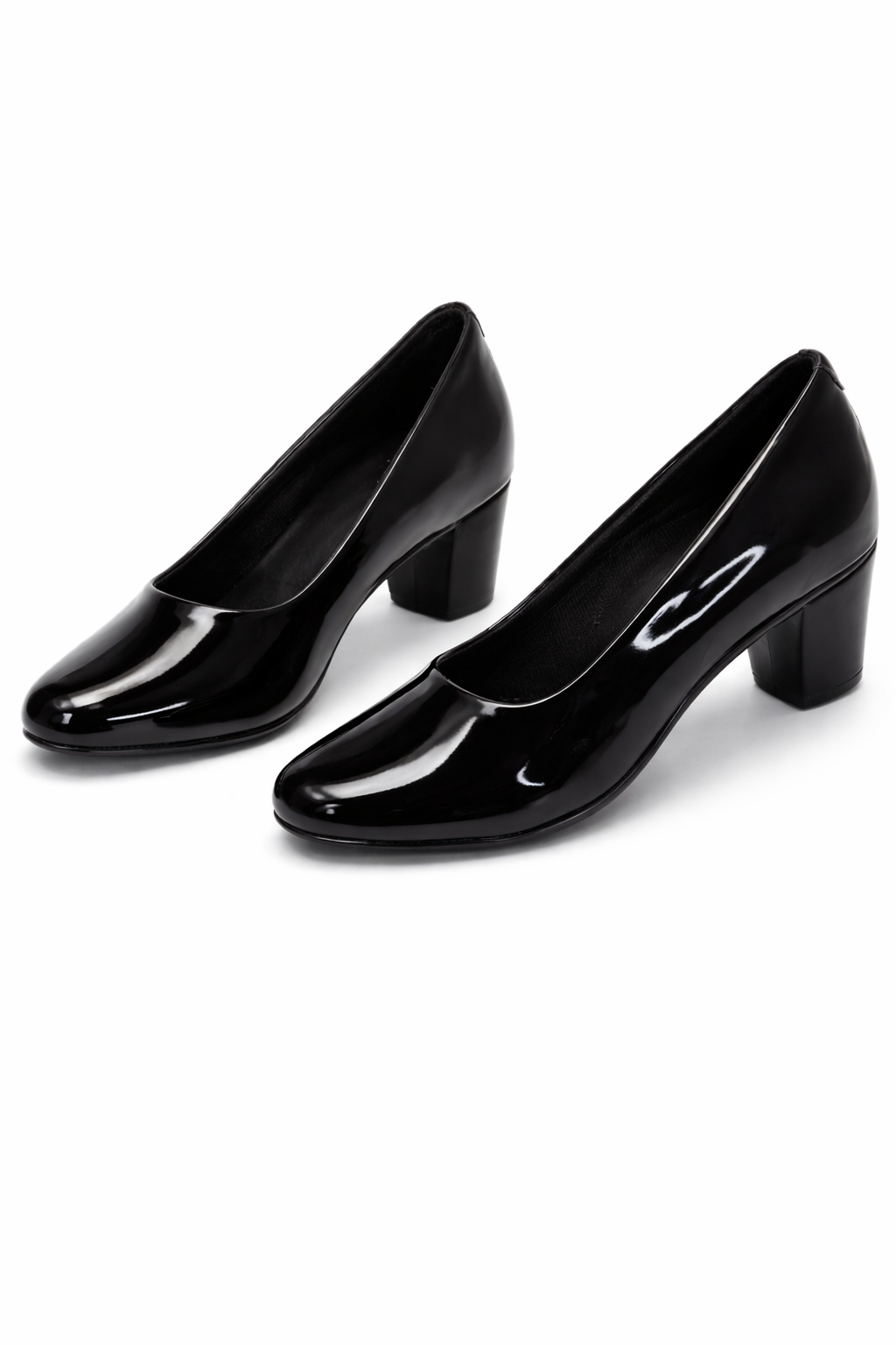 LaVida Black Block Heel Office Pumps