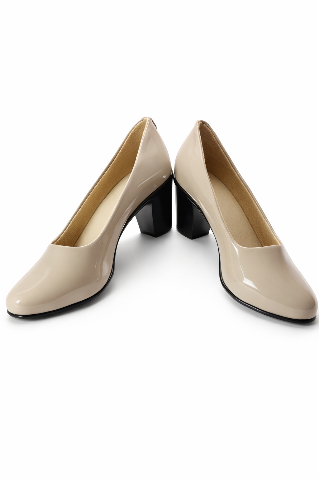 LaVida Nude Block Heel Office Pumps