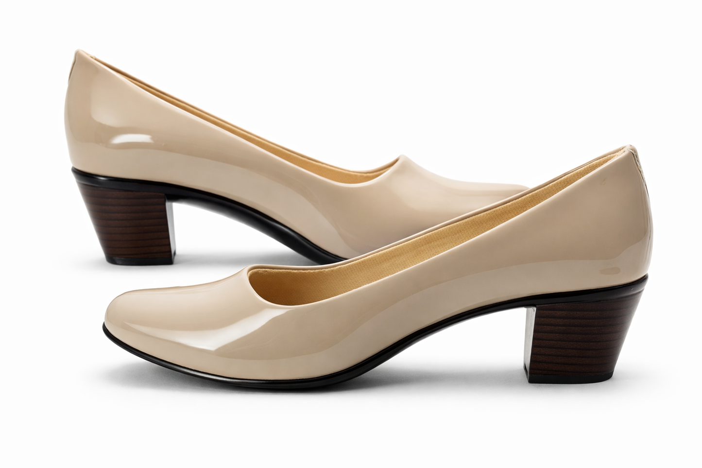 LaVida Nude Block Heel Office Pumps