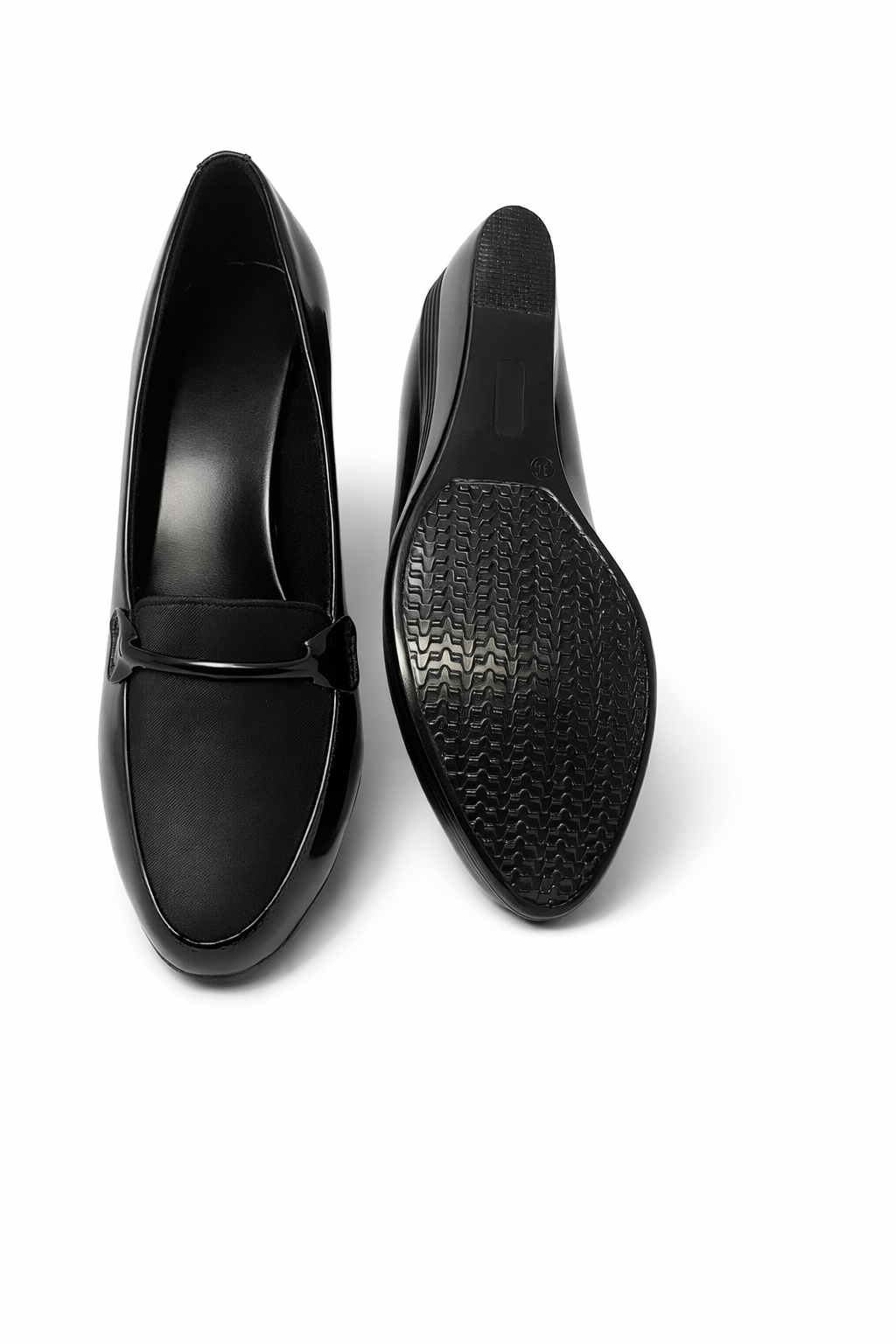 LaVida Black Block Heel Slip-On Loafers for Women – Office and Casual Comfortable Shoes