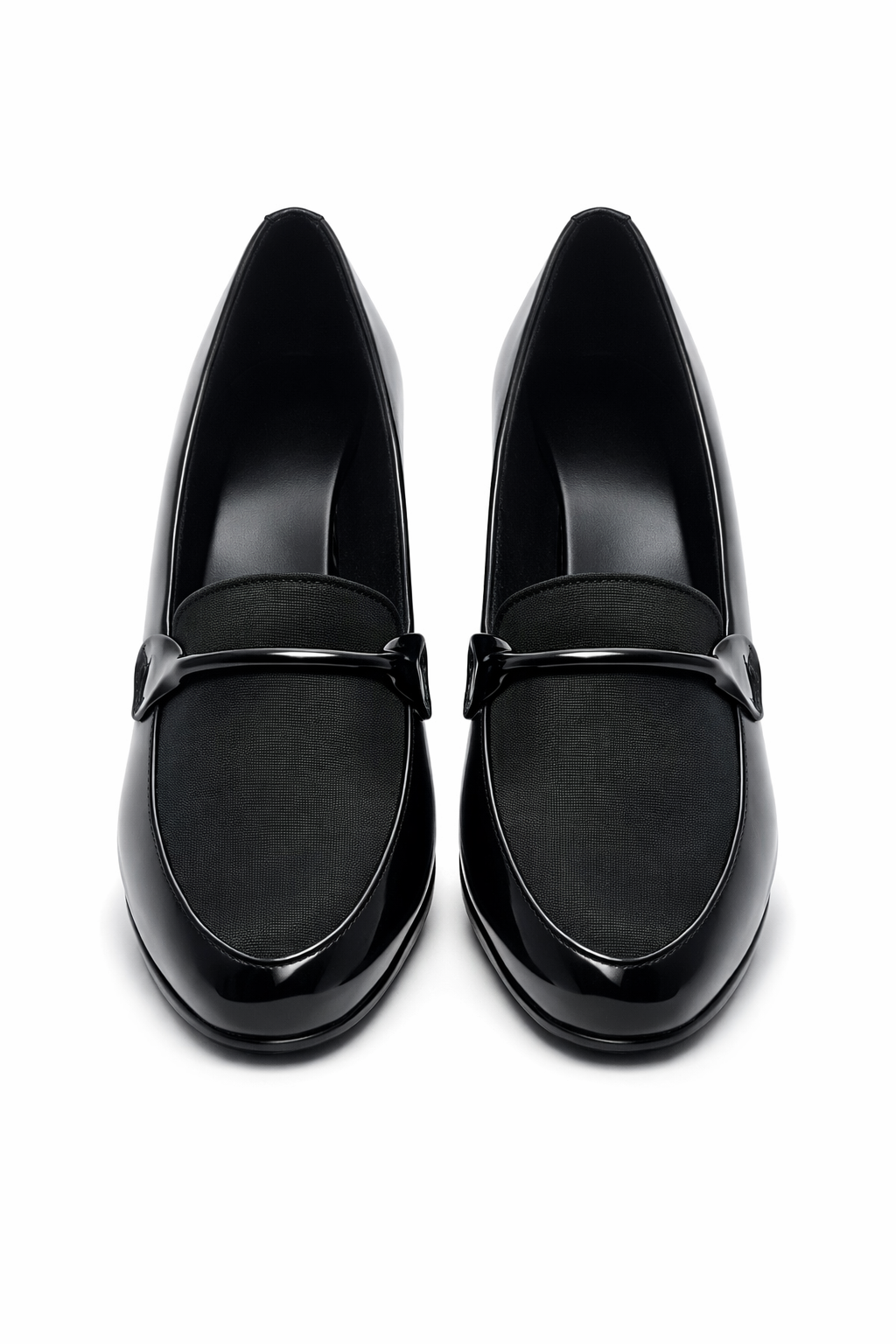 LaVida Black Block Heel Slip-On Loafers for Women – Office and Casual Comfortable Shoes