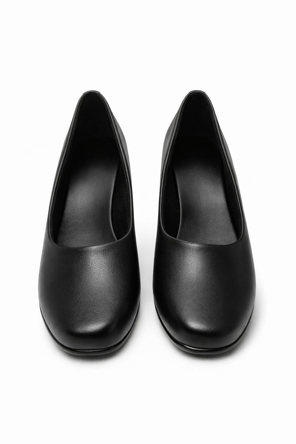 LaVida Black Wedge Heel Round Toe Formal Pumps for Women – Comfortable Office Wear Slip-On Shoes