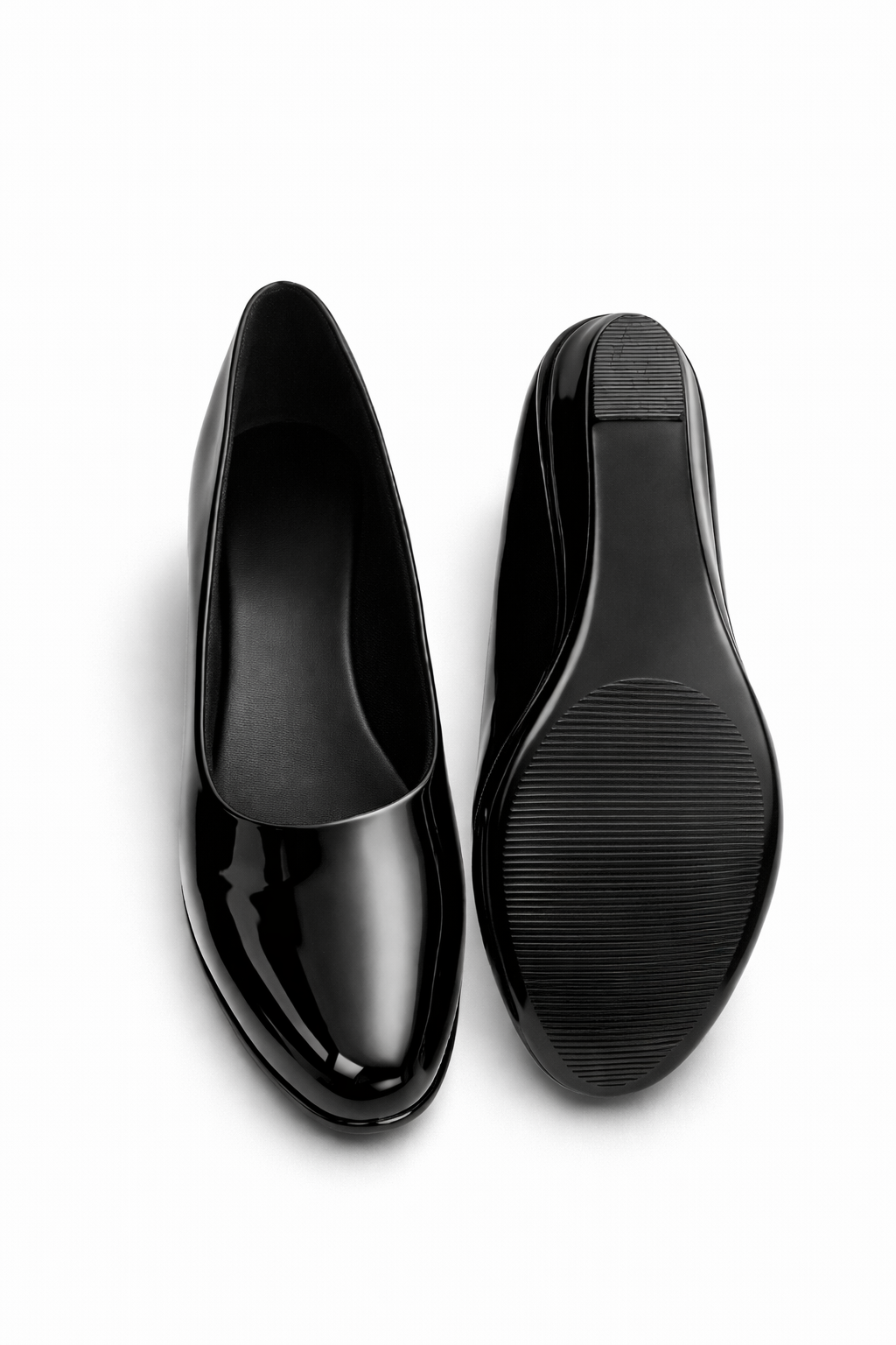 LaVida Black Wedge Heel Round Toe Office Wear Shoes for Women with comfortable cushioned insole and low wedge heel for all-day work comfort