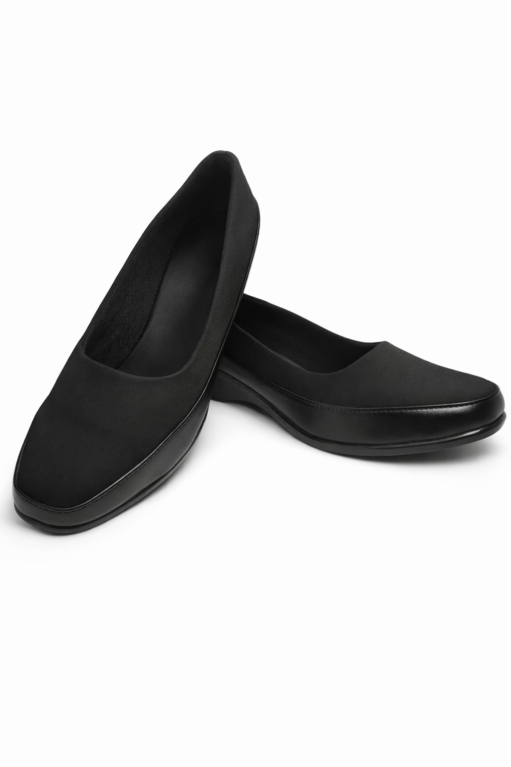 LaVida Black Wedge Heel Square Toe Office Pumps for Women – Comfortable 1.5 Inch Heel Formal Work Shoes