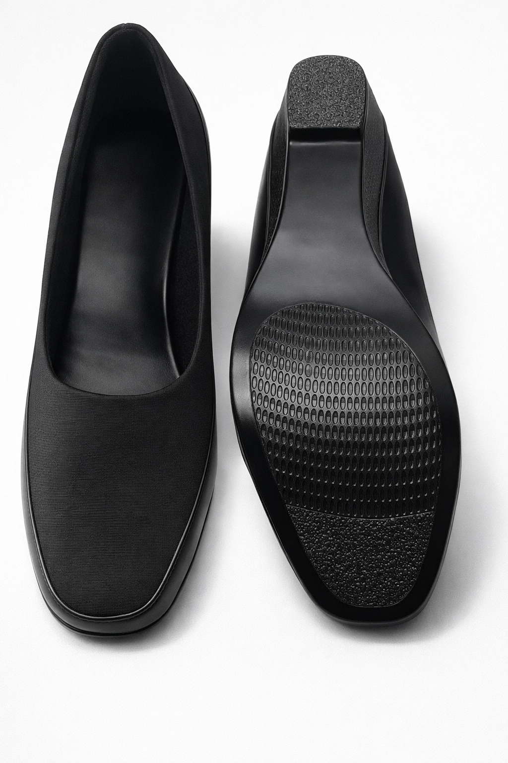 LaVida Black Wedge Heel Square Toe Office Pumps for Women – Comfortable 1.5 Inch Heel Formal Work Shoes