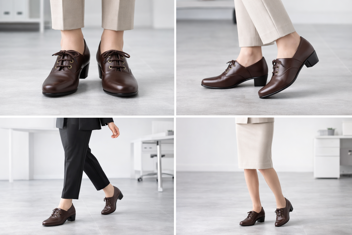 LaVida Brown Block Heel Oxford Dress Shoes for Women – Stylish Office and Casual Footwear