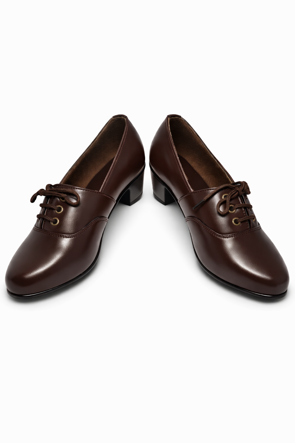 LaVida Brown Block Heel Oxford Dress Shoes for Women – Stylish Office and Casual Footwear