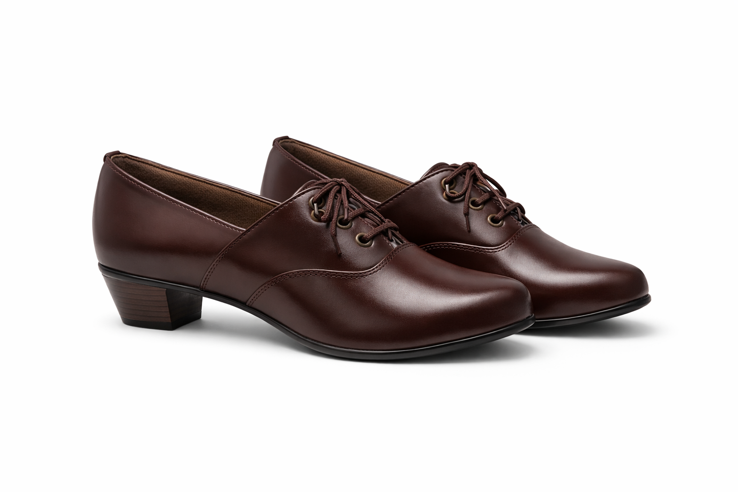 LaVida Brown Block Heel Oxford Dress Shoes for Women – Stylish Office and Casual Footwear