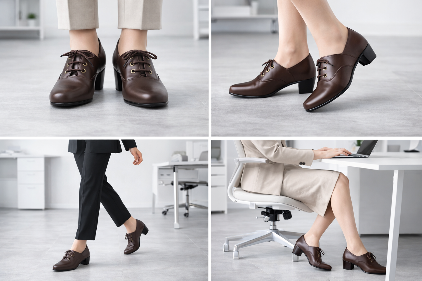LaVida Brown Block Heel Oxford Dress Shoes for Women – Stylish Office and Casual Footwear