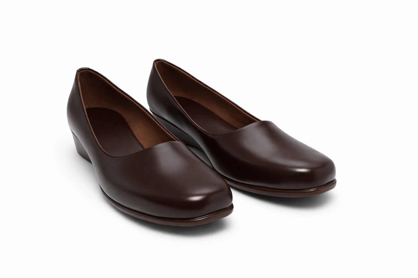 LaVida Brown Wedge Heel Round Toe Formal Pumps for Women – Comfortable Office Wear Shoes