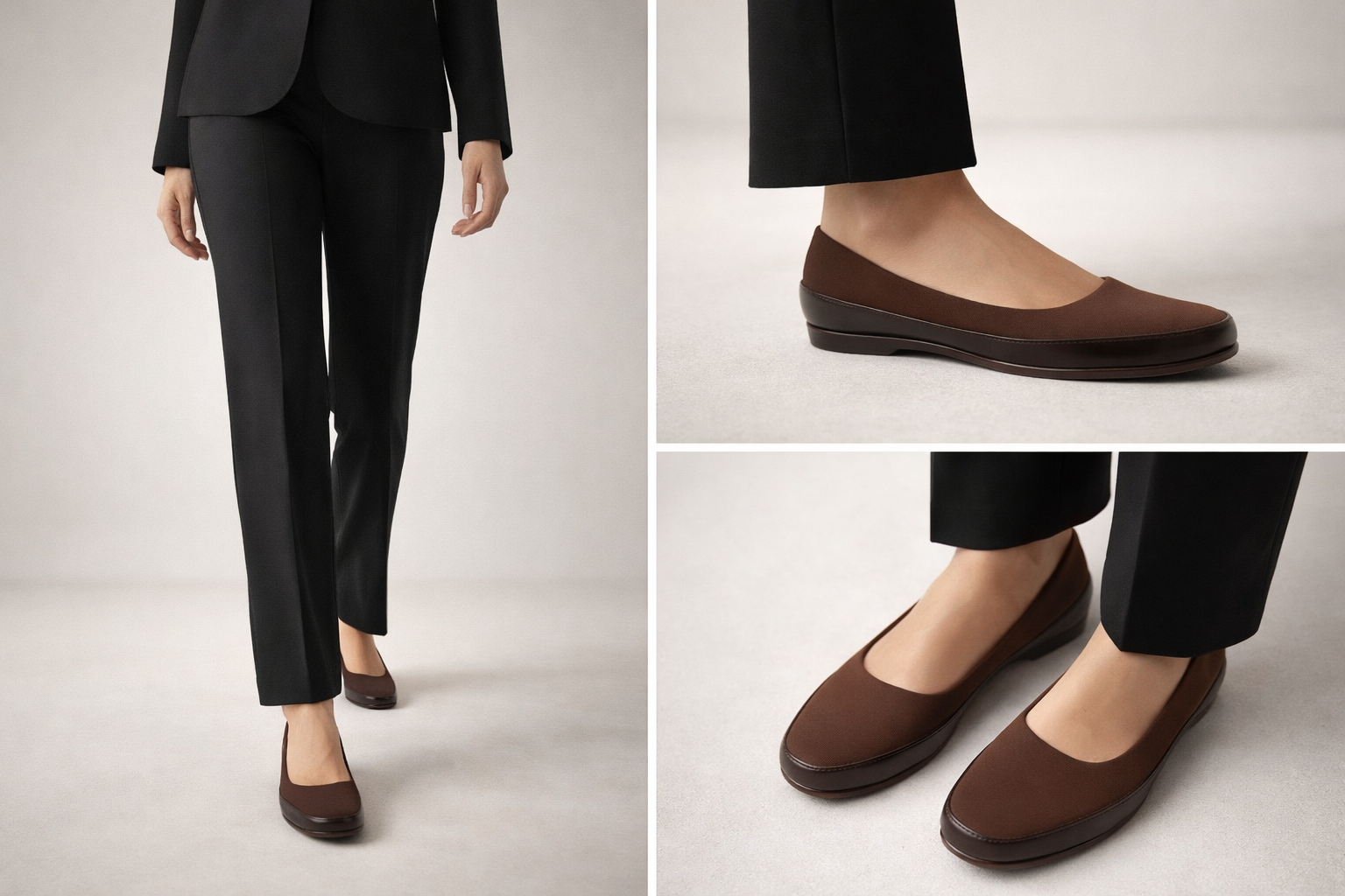 LaVida Brown Wedge Heel Square Toe Office Pumps for Women – Comfortable Work and Business Casual Shoes