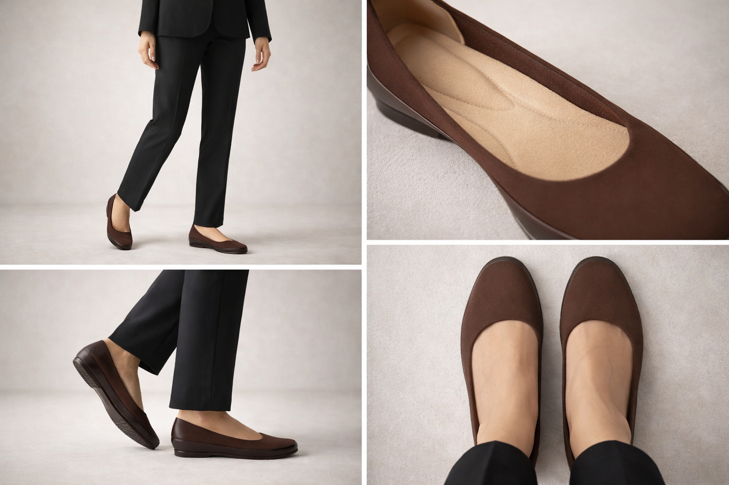 LaVida Brown Wedge Heel Square Toe Office Pumps for Women – Comfortable Work and Business Casual Shoes