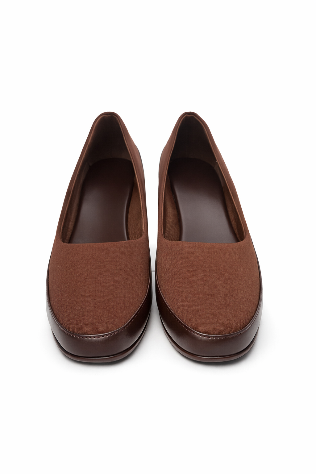 LaVida Brown Wedge Heel Square Toe Office Pumps for Women – Comfortable Work and Business Casual Shoes