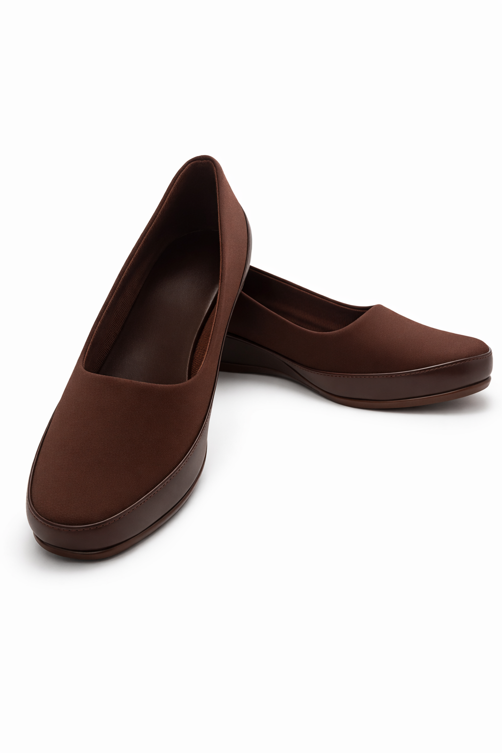 LaVida Brown Wedge Heel Square Toe Office Pumps for Women – Comfortable Work and Business Casual Shoes