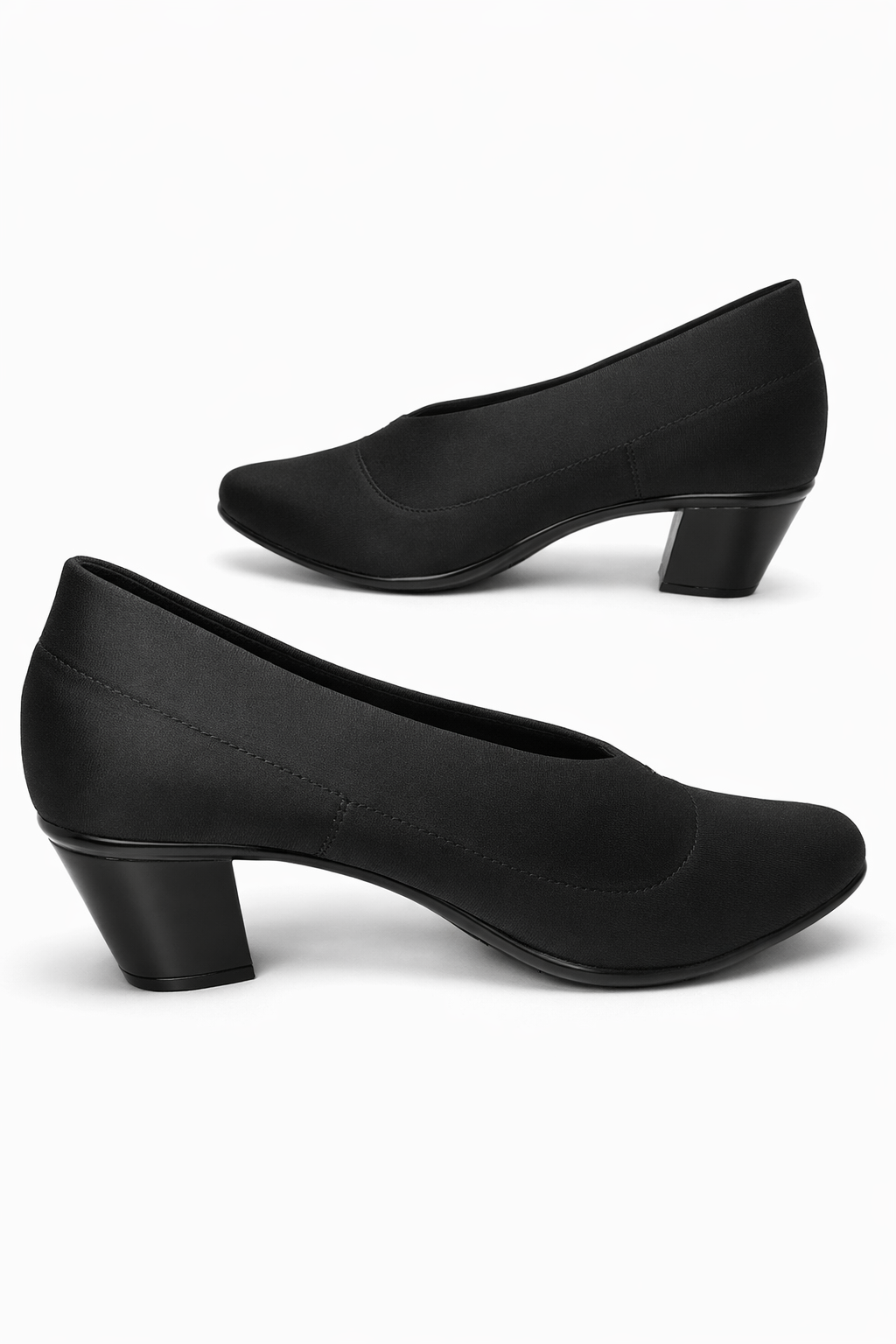 Women’s black Block Heel Pumps with low heel – comfortable formal office shoes for daily wear