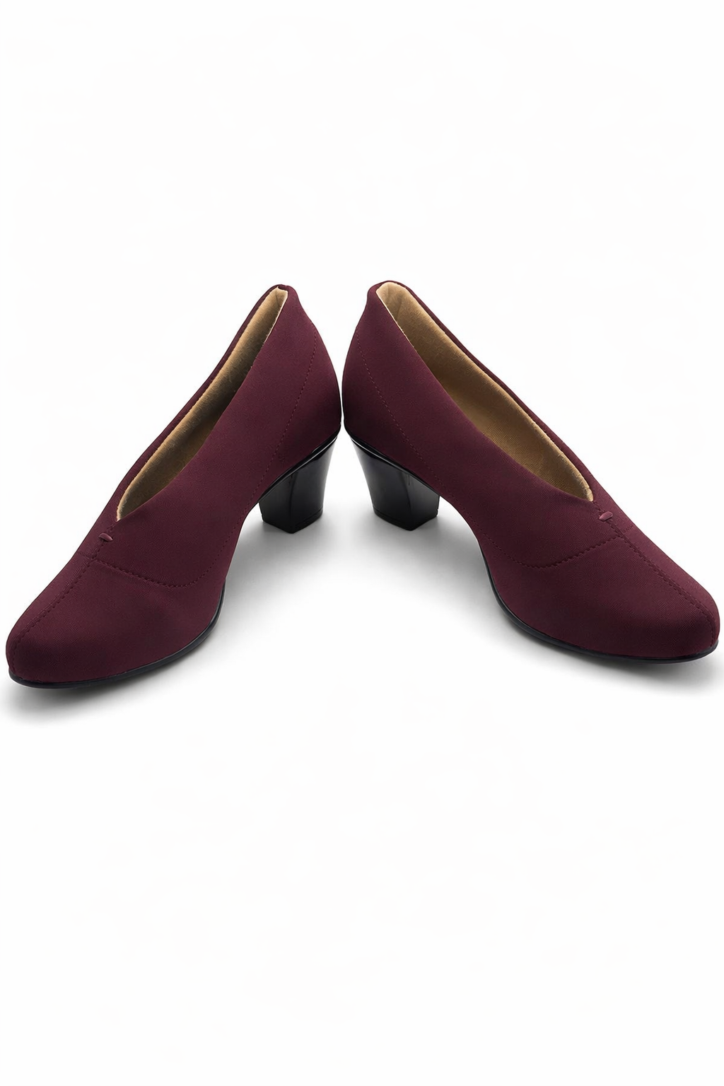LaVida women’s cherry red block heel pumps with 2 inch heel – stylish formal office shoes for work and daily wear