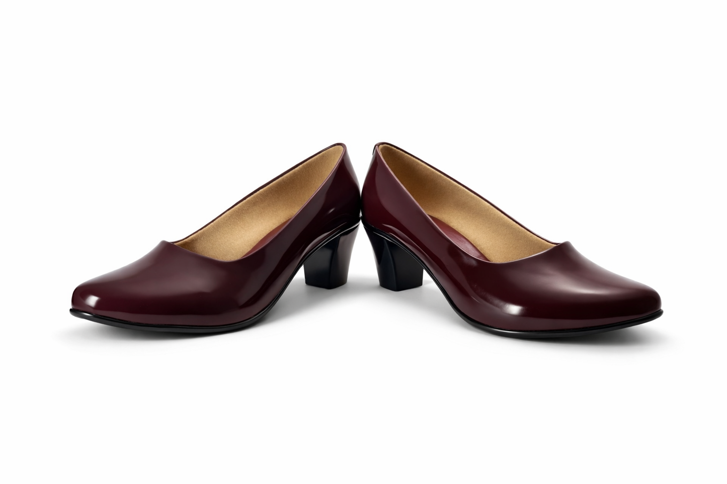 LaVida women’s round toe cherry red block heel pump with comfortable 2 inch heel for office and formal wear