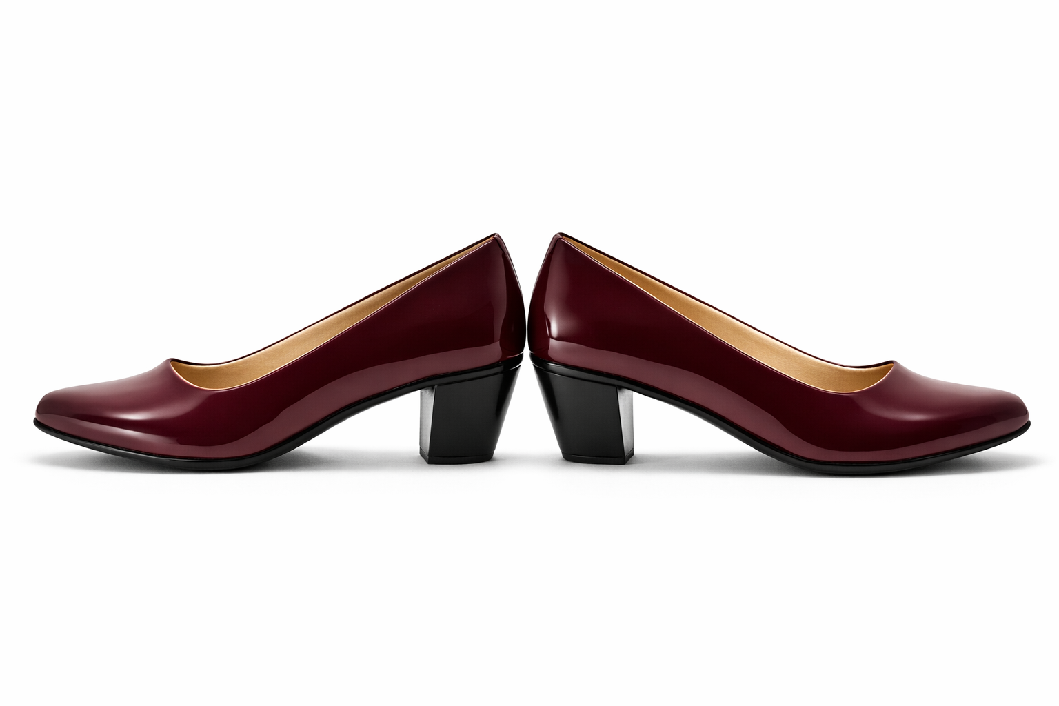 LaVida women’s round toe cherry red block heel pump with comfortable 2 inch heel for office and formal wear