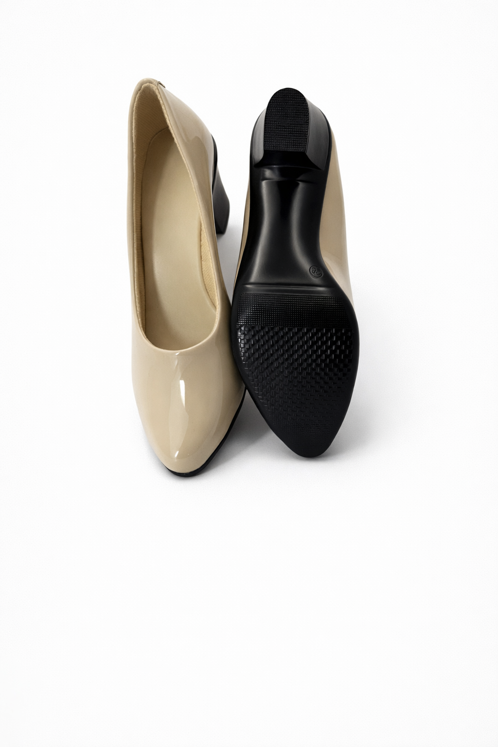 LaVida women’s round toe nude block heel pump with comfortable 2 inch heel for office and formal wear