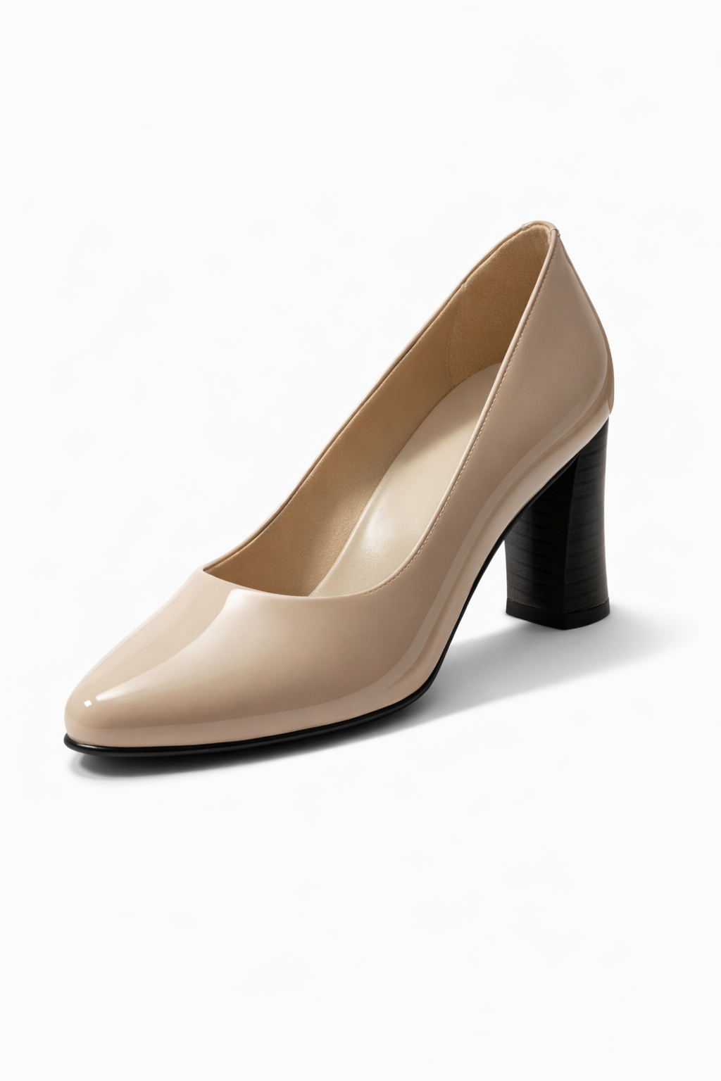 LaVida women’s round toe nude block heel pump with comfortable 2 inch heel for office and formal wear