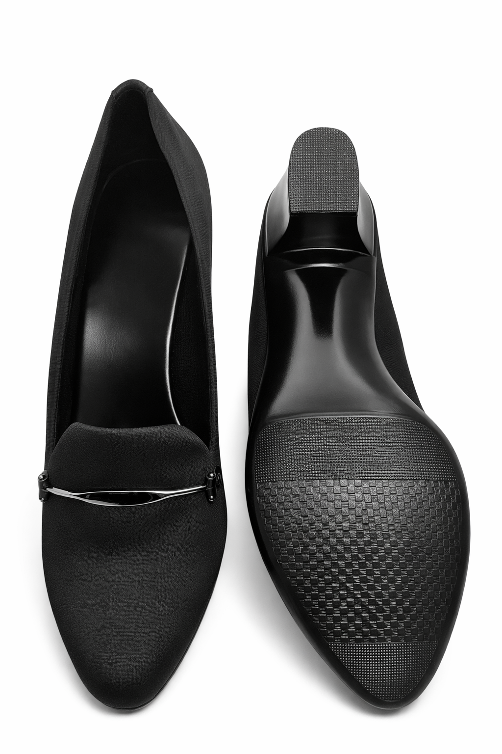 Women’s Block Heel Loafer Pumps for Office Wear in Black - Comfortable and Stylish Work Shoes