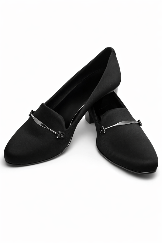 Women’s Block Heel Loafer Pumps for Office Wear in Black - Comfortable and Stylish Work Shoes