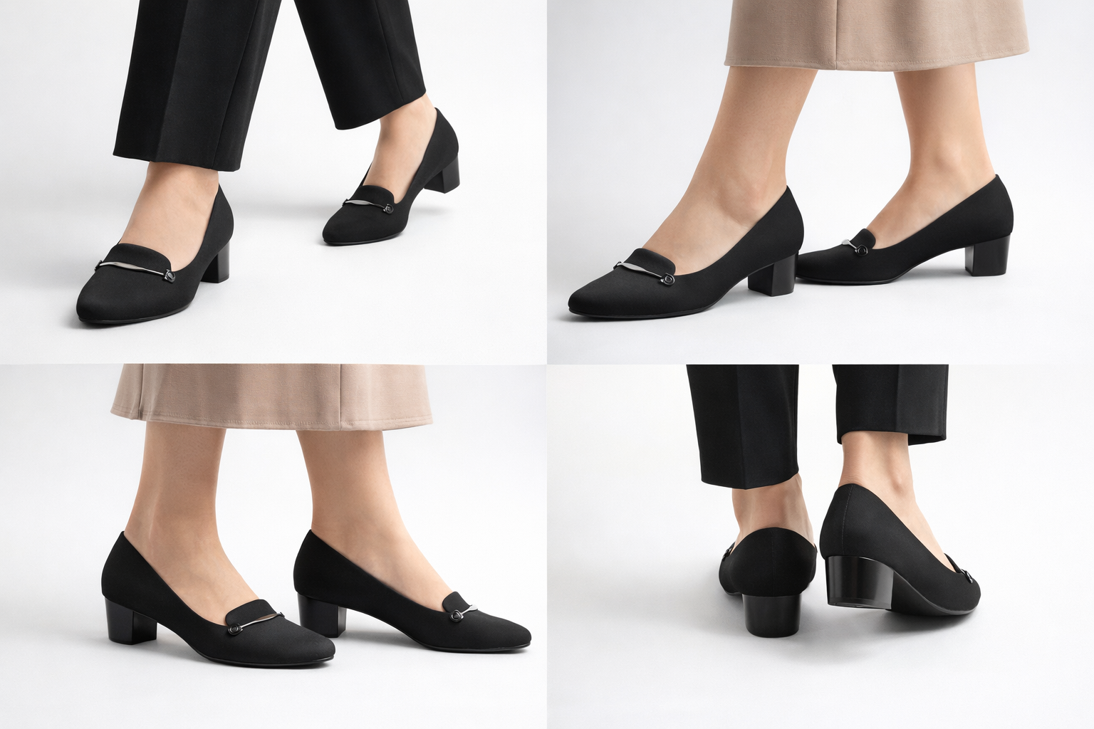 Women’s Block Heel Loafer Pumps for Office Wear in Black - Comfortable and Stylish Work Shoes
