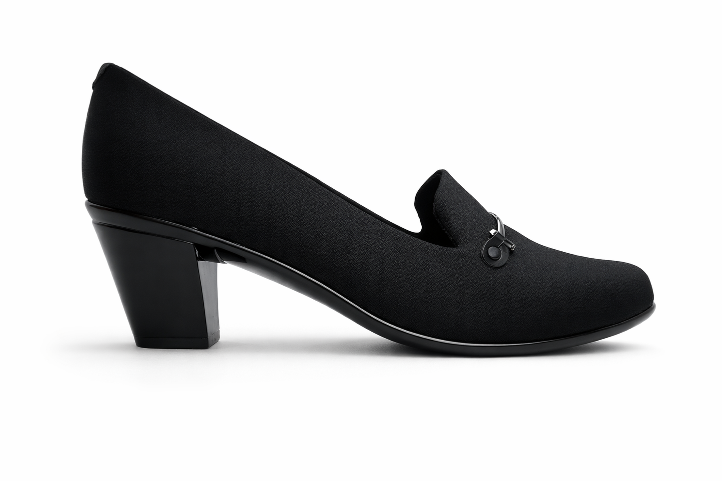 Women’s Block Heel Loafer Pumps for Office Wear in Black - Comfortable and Stylish Work Shoes