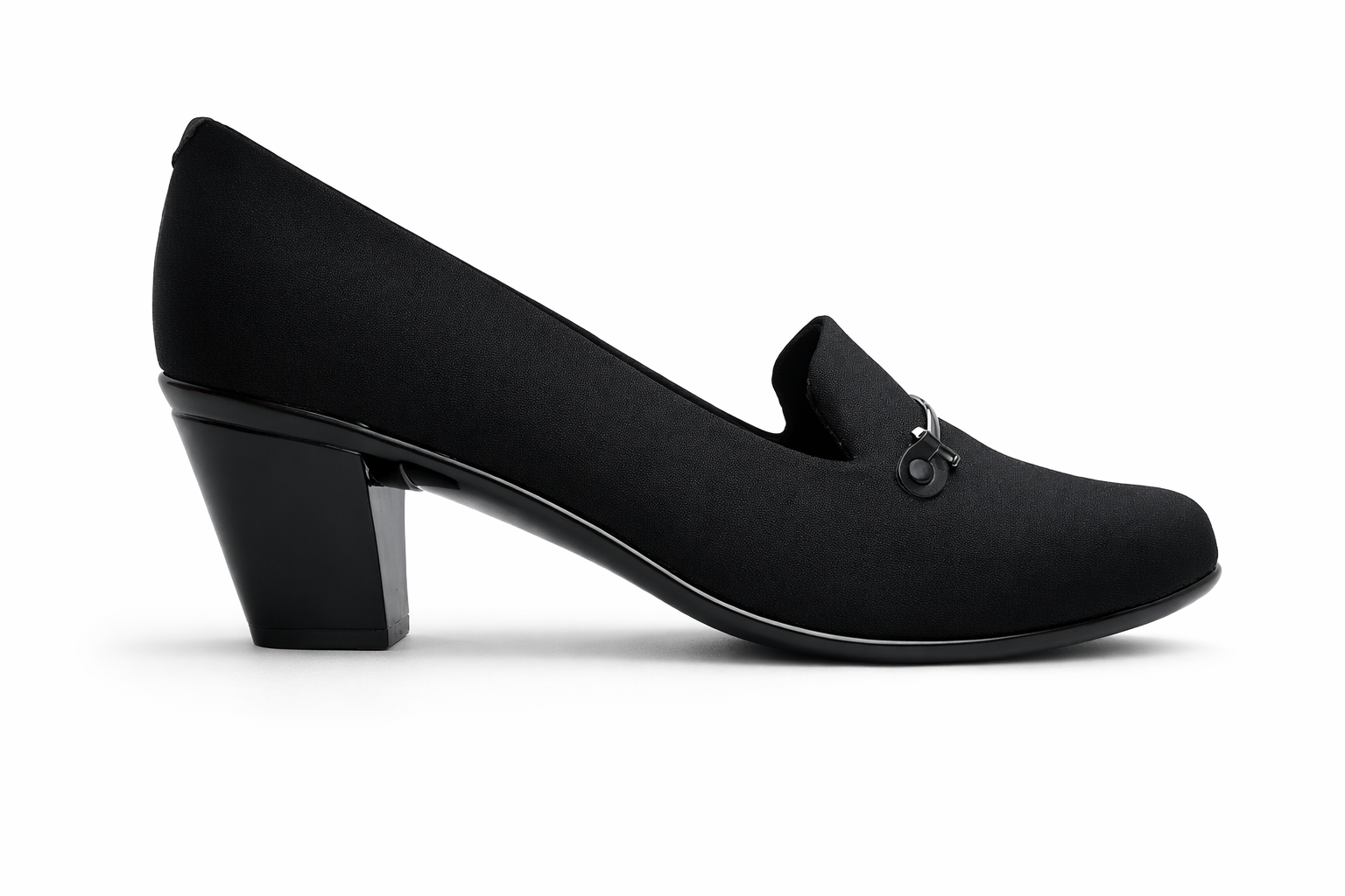 Women’s Block Heel Loafer Pumps for Office Wear in Black - Comfortable and Stylish Work Shoes