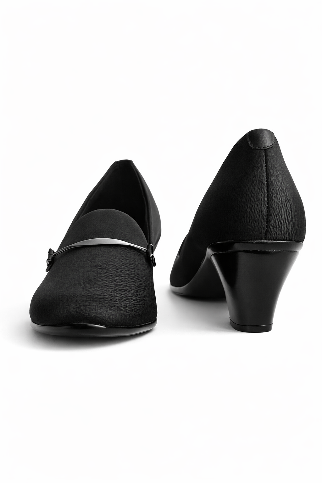 Women’s Block Heel Loafer Pumps for Office Wear in Black - Comfortable and Stylish Work Shoes