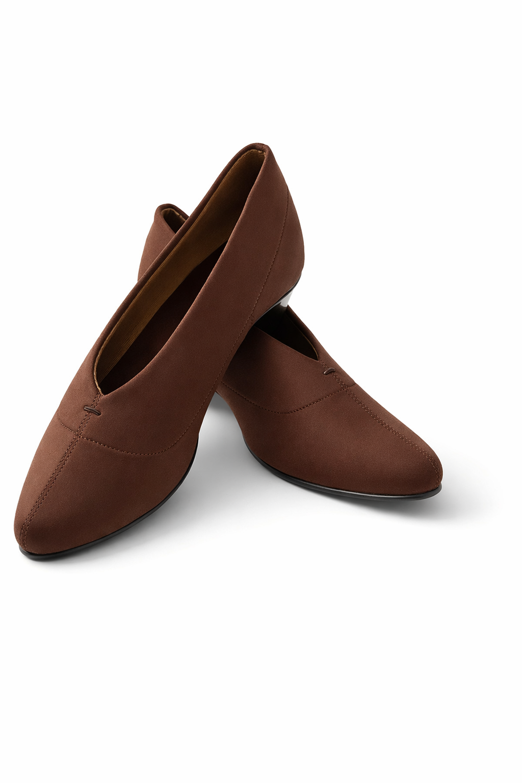 Women’s Brown Block Heel Pumps with low heel – comfortable formal office shoes for daily wear