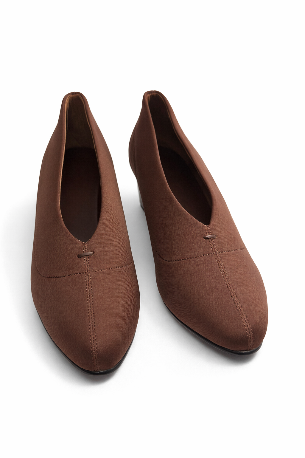 Women’s Brown Block Heel Pumps with low heel – comfortable formal office shoes for daily wear